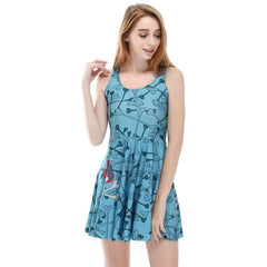 New Skeleton Print Vest Shift Dresses