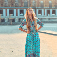 Autumn Bohemia Floral Maxi Dresses