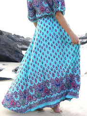 Autumn Bohemia Floral Maxi Dresses