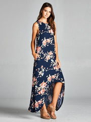 Asymmetry Floral Maxi Dress