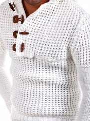 Men's long-sleeved horn button oblique button bottoming shirt