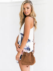 Beautiful Floral-Print Off-Shoulder Round Neck Mini Dress