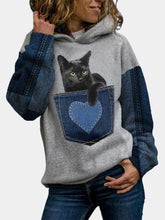 Casual Cotton-Blend Printed Hoodie Sweatshirts