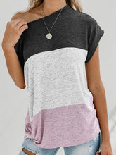 Casual bat sleeve short sleeve patchwork summer T-shirts