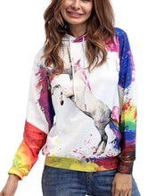 Women Floral Unicorn Long sleeve Hoodies & Sweatshirts