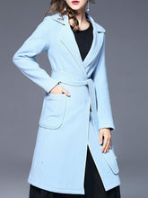 New Women Fashion Belt Long sleeve Double-faced Coats