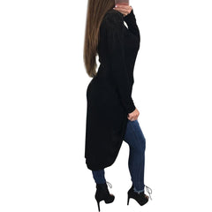 Round Neck Long Sleeve Asymmetrical Hem T-Shirts