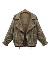 New Short Style Camouflage Long Sleeve Trench Coats
