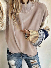 Women round neck warm long sleeve sweaters