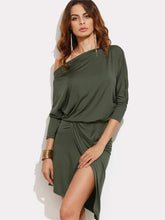 Women Off shoulder Long sleeve Skater Dresses