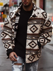 Men's Fashion Casual Printed Lapel Jacket