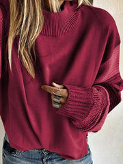 Women round neck warm long sleeve sweaters