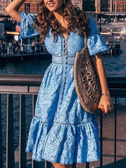 Women fashion lace v neck maxi dresses