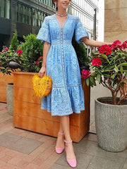Women fashion lace v neck maxi dresses
