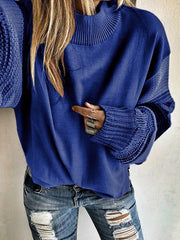 Women round neck warm long sleeve sweaters