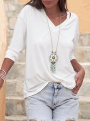 V Neck Long Sleeve Shirts & Tops Autumn T-shirts