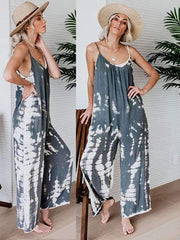 Chic Women Street style Printed Strapless Jumpsuits