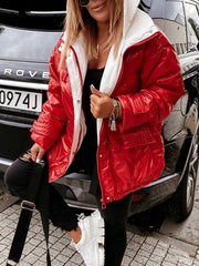 Fashion hoodied women cotton cloth winter coats