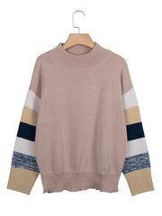 Women round neck warm long sleeve sweaters