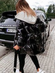 Fashion hoodied women cotton cloth winter coats