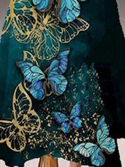 Navy Blue Holiday A-Line Crew Neck Dresses