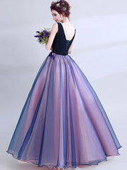 Embroidery Lace Contrast Deep V Neck Mesh Stereo Flowers Evening Dresses