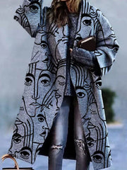 Buttoned Cotton Blends Grid Outerwear Women Coats
