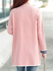 Multicolor Sweater Coat Cardigans Woman Outerwear