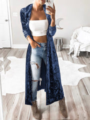 Autumn Velvet Plain Young Thin Coats