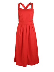 Sexy button backless Plain Women Skater Dresses