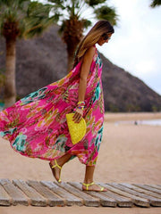 Bohemia Floral Halterneck Maxi Dress