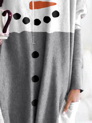 Crew Neck Casual Cartoon Dresses
