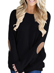 Batwing  Sleeve  Patchwork  Round  Neck T-Shirt