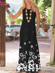 Casual Printed Floral Sleeveless Maxi Dresses