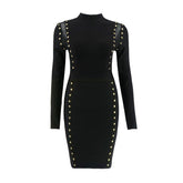 New Fashion Sexy Perspective Long sleeve Evening Bodycon Dresses