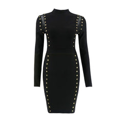 New Fashion Sexy Perspective Long sleeve Evening Bodycon Dresses