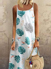 Cotton & Linen Printed Women Maxi Dresses