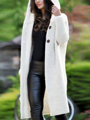 Woman Plain Simple Knitting Sweater Coats