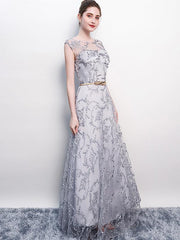 Elegant Lace Embroidery Sleeveless Evening Party Dresses