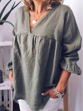Plain V collar casual women blouses