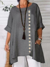Round neck women casual losse half sleeve Blouses