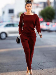 Women Casual Sport Round neck Suit
