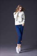 New Autumn Women Paillette High collar Sweaters