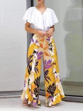 Women Printed Falbala Fashion Loose Pants