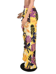 Women Printed Falbala Fashion Loose Pants