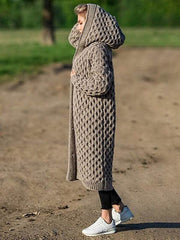 Fashion plain hoodie long sweater coats cardigans