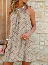 Sleeveless halter women fashion shift dress midi dresses