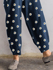 Daisy Floral Print Elastic Waist Relaxed Harem pants