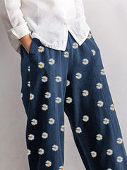 Daisy Floral Print Elastic Waist Relaxed Harem pants