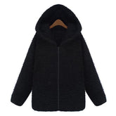 Velvet Thick Hooded Plush Coat Outerwear